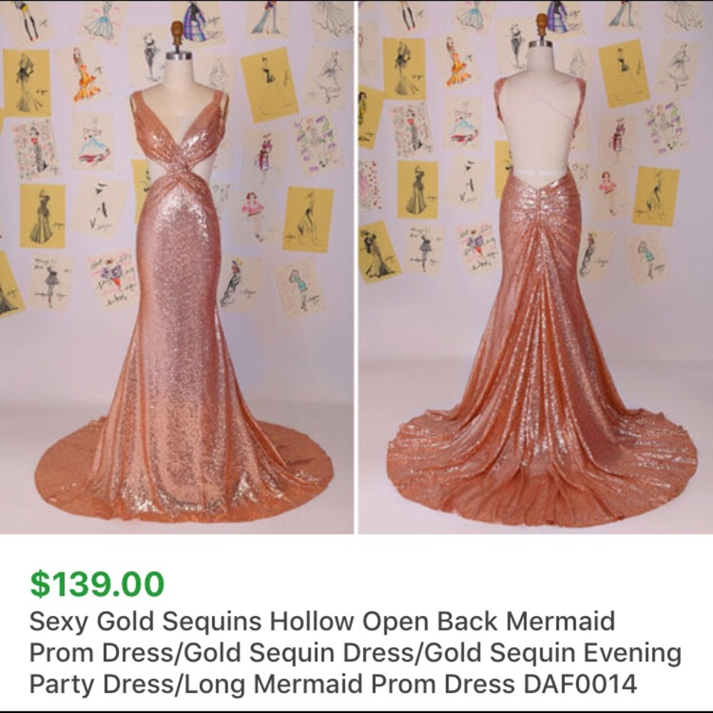 ✨Sequin hollow back mermaid dress✨